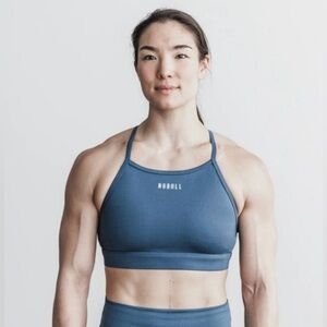 NWT NOBULL Women’s High-Neck Sports Bra - XS - Steel Blue